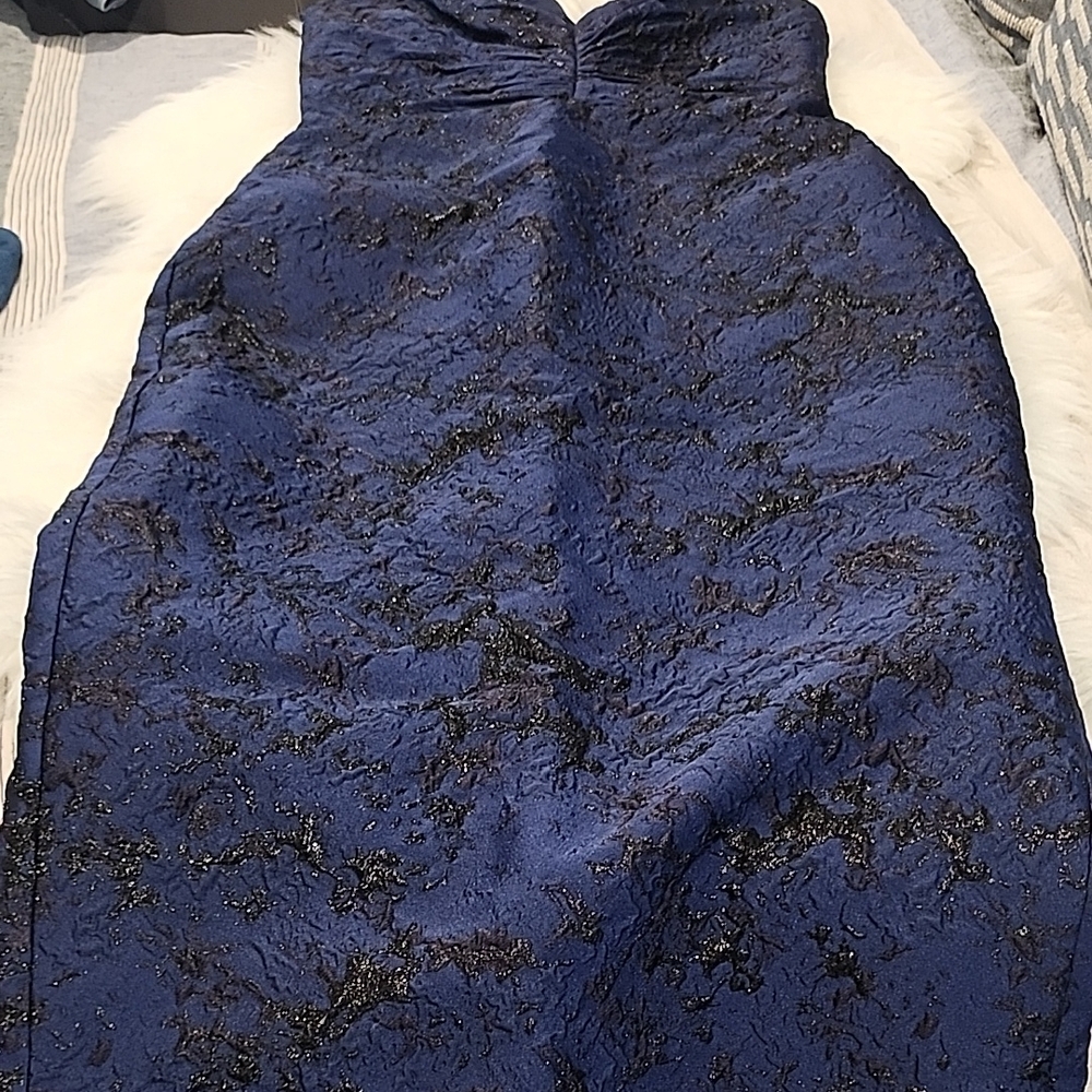 Elegant Blue Strapless Dress